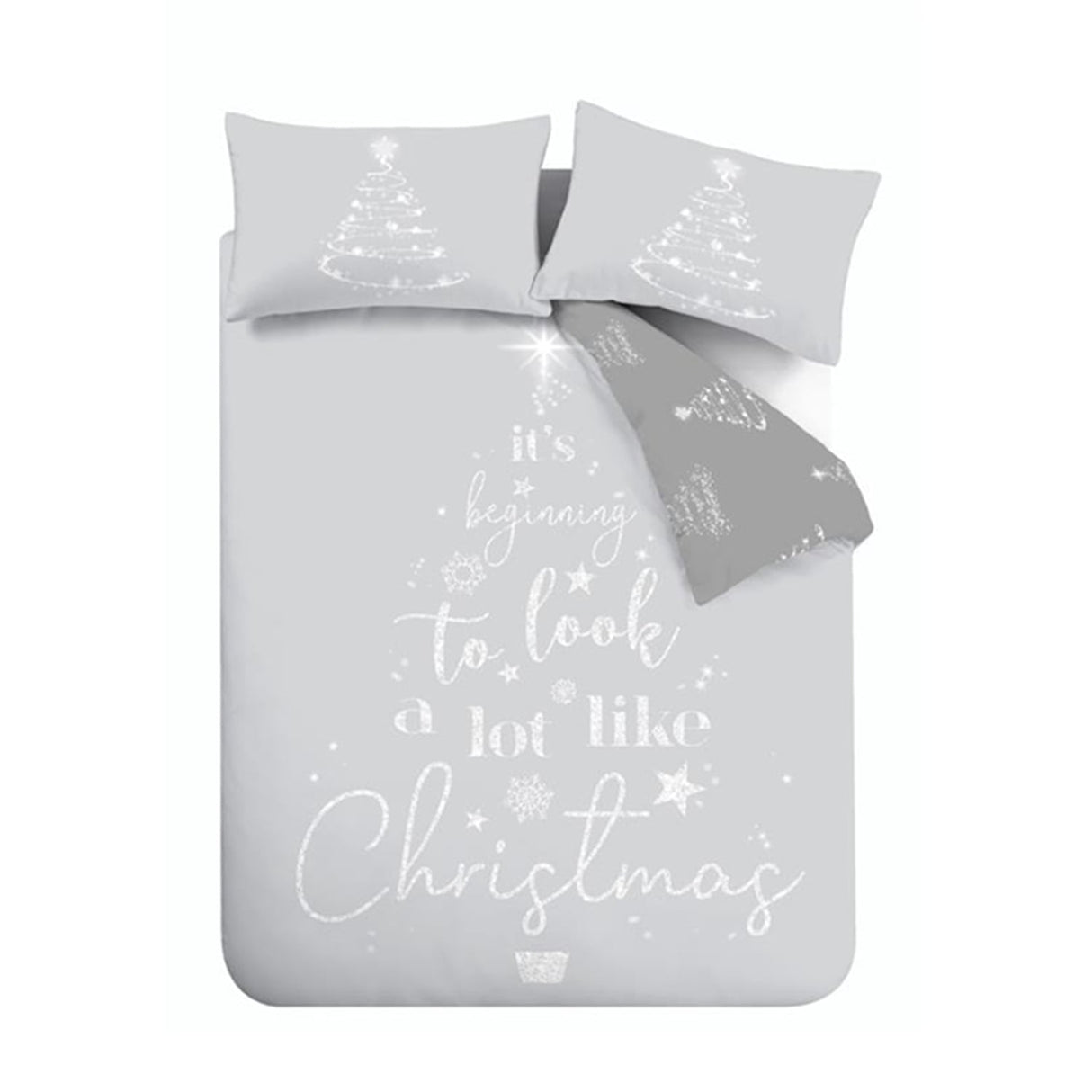 Catherine Lansfield A Lot Like Christmas Festive Duvet Cover Set - A Lot Like Christmas Duvet Set