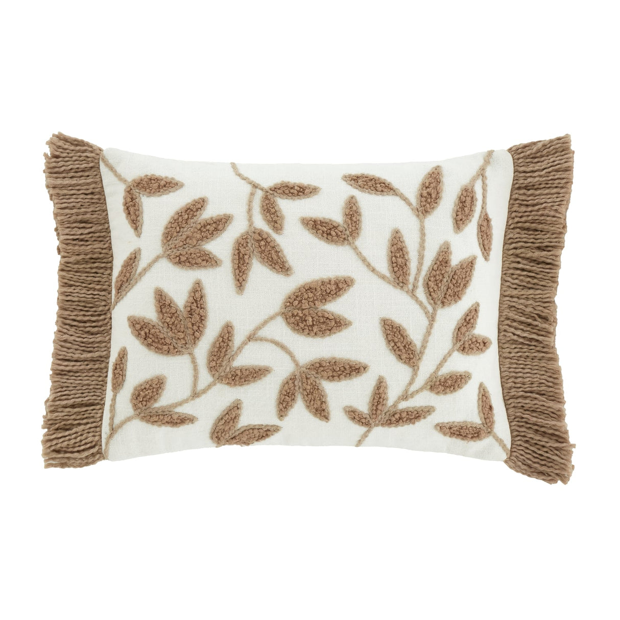 Catherine Lansfield Tufted Sorrel Leaf Filled Cushion 30cm x 40cm - Sorrel Leaf Natural Cushion
