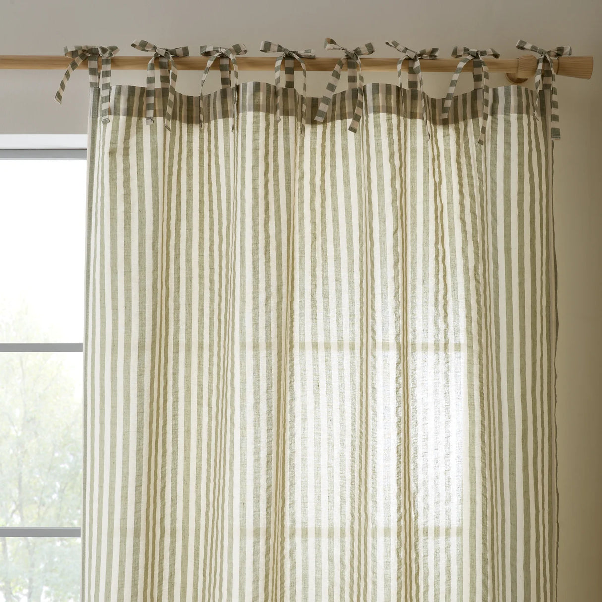 Pineapple Elephant Zanzibar Woven Stripe Voile Eyelet Curtain Panel 2