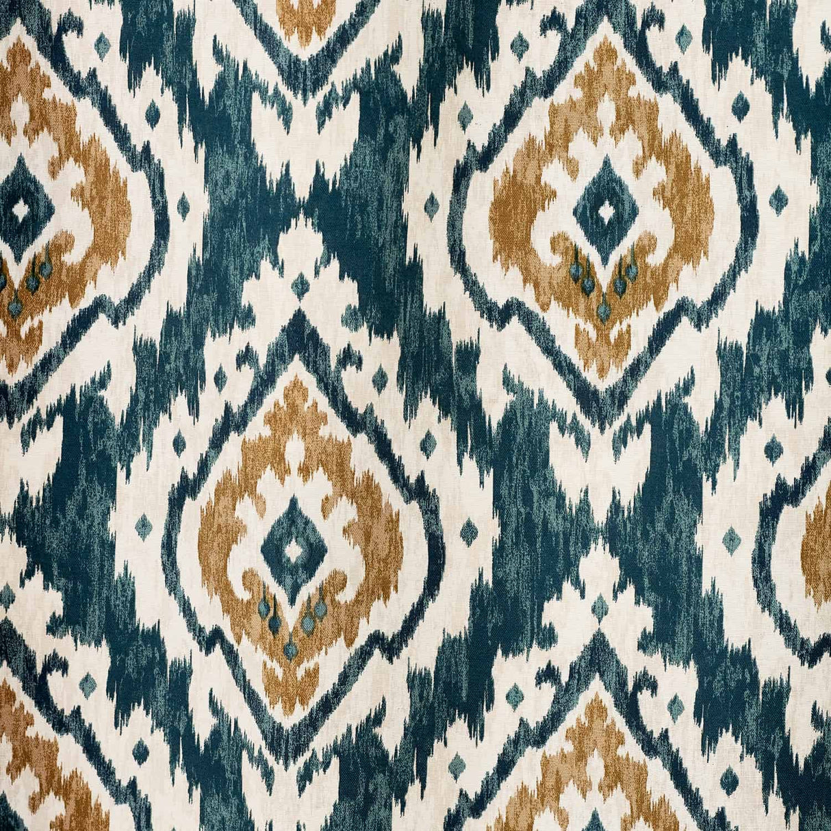 Pineapple Elephant Suri Geo Lined Eyelet Curtains - Teal Green Polycotton - Suri Curtains Teal