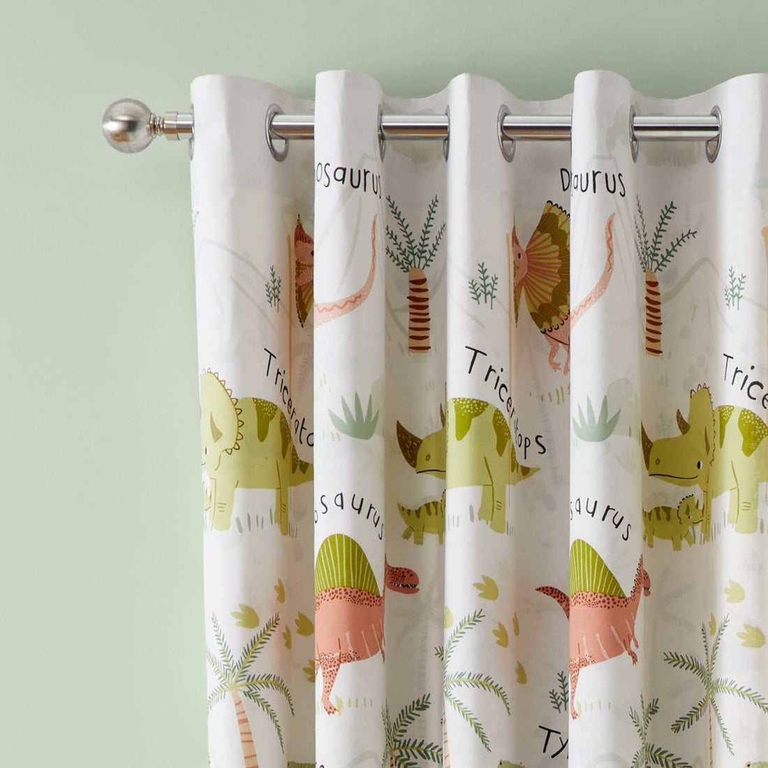 Catherine Lansfield Sleepy Dino Kids Eyelet Curtains