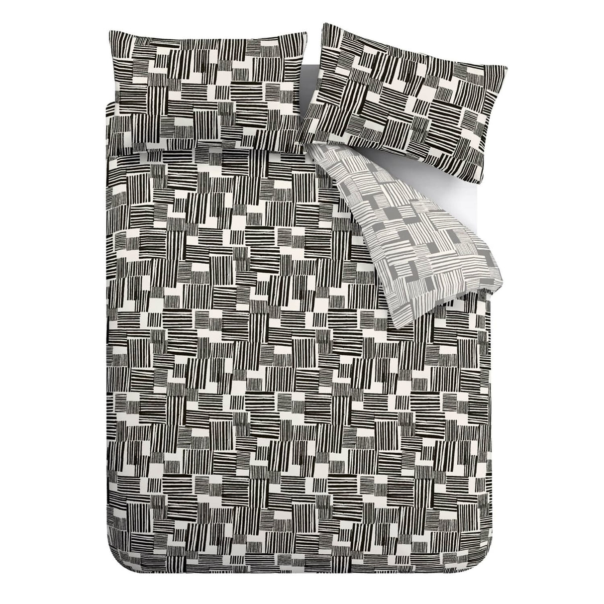 Catherine Lansfield Blocks Reversible Duvet Cover Set - Blocks Duvet Set