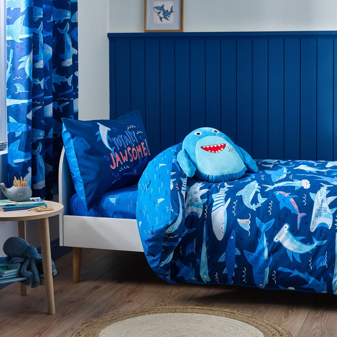 Catherine Lansfield Jawsome Shark Kids Bedding Duvet Cover Set
