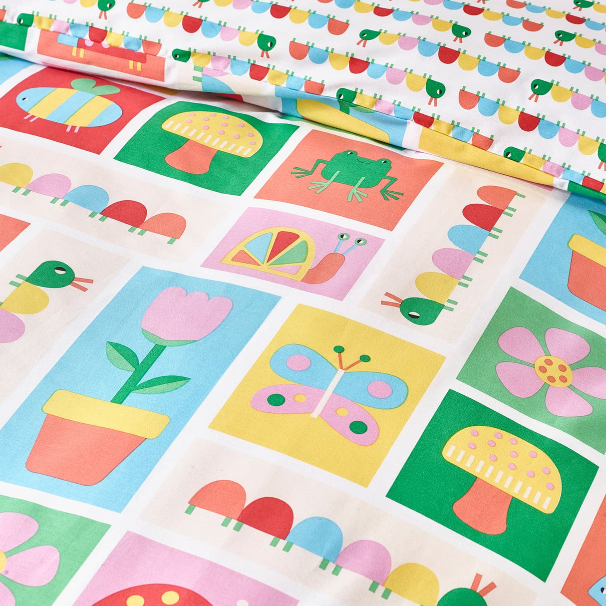Catherine Lansfield Curious Caterpillar Kids Duvet Cover Set - Curious Caterpillar Duvet Set