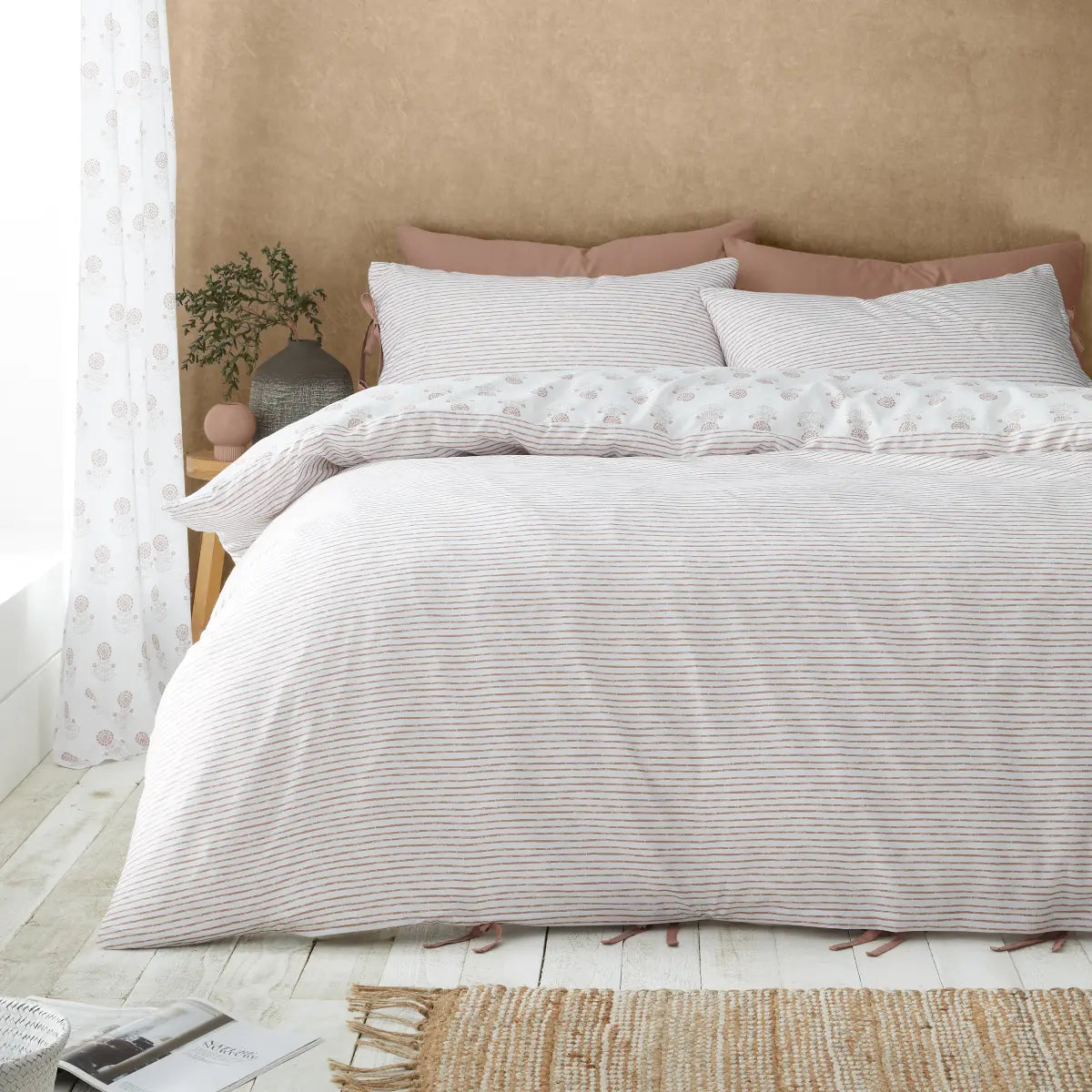 Woodblock Floral So Soft Duvet Cover Set by Catherine Lansfield