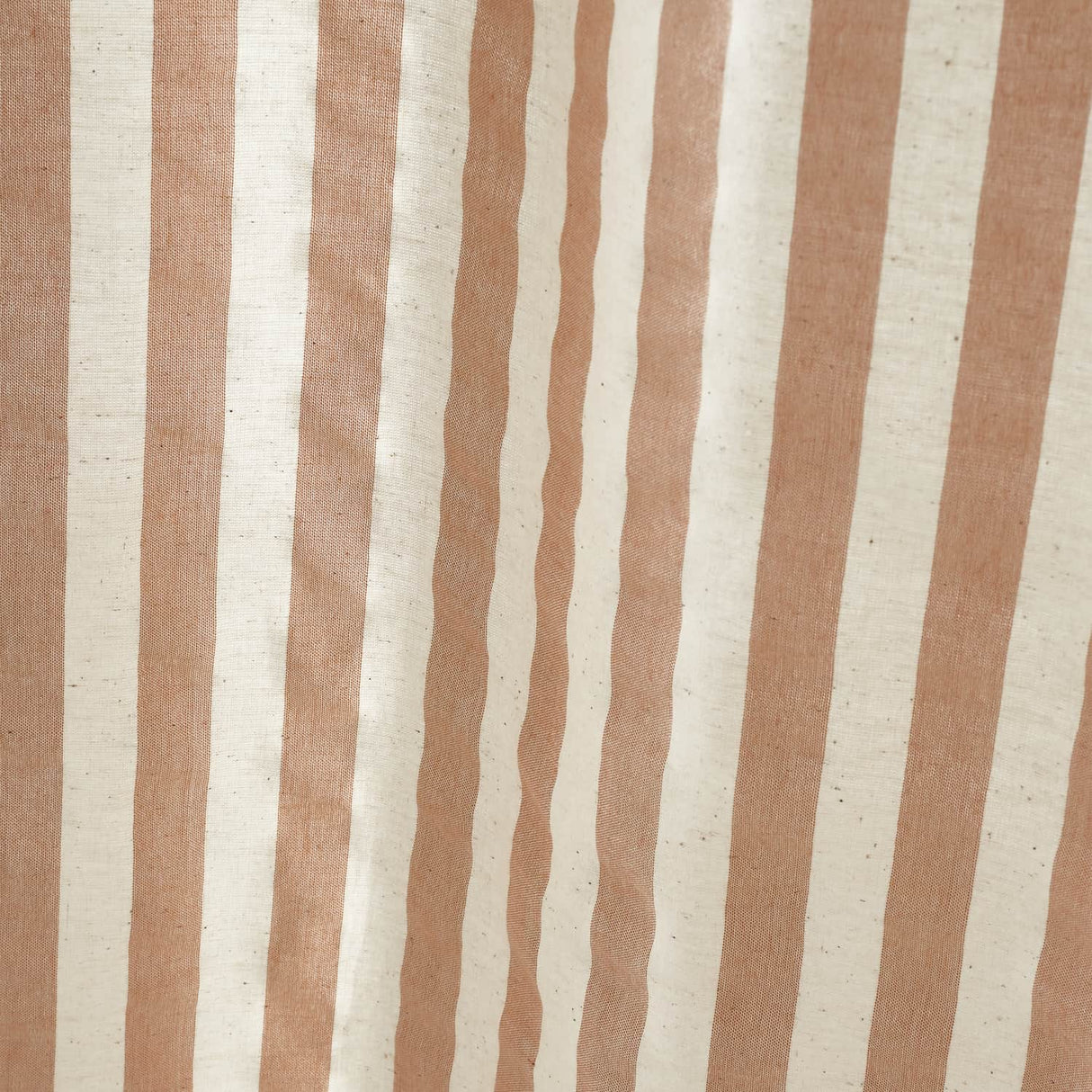 Pineapple Elephant Zanzibar Woven Stripe Voile Curtain Panel 72" Drop Polycotton - Zanzibar Yarn Dyed Stripe Clay Voile Panel