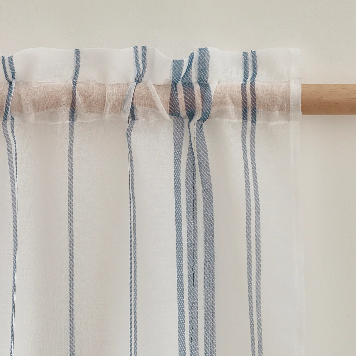Catherine Lansfield Harbour Stripe Slot Top Voile Curtain Panel 140x122cm 2