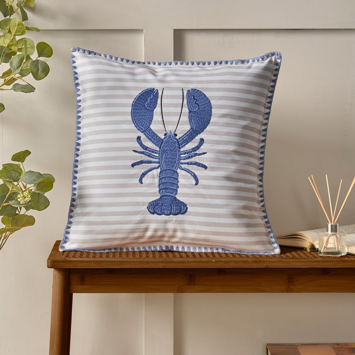 Catherine Lansfield Lobster Embroidered Filled Cushion