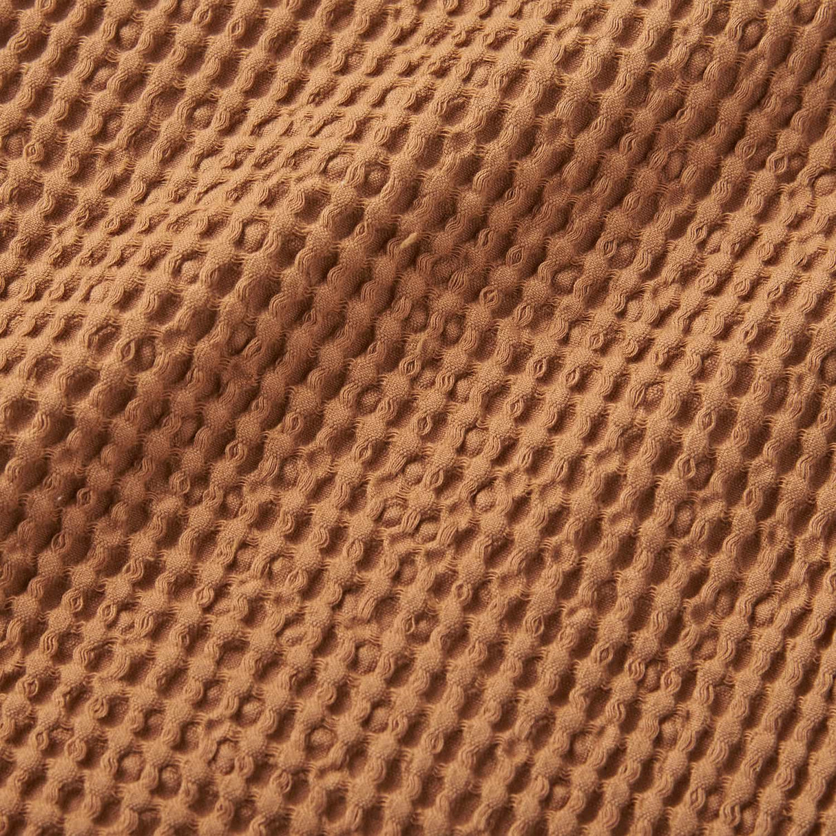 Pineapple Elephant Jaipur Chunky Waffle 100% Cotton Throw – Caramel – 150cm x 200cm - Jaipur Waffle Caramel