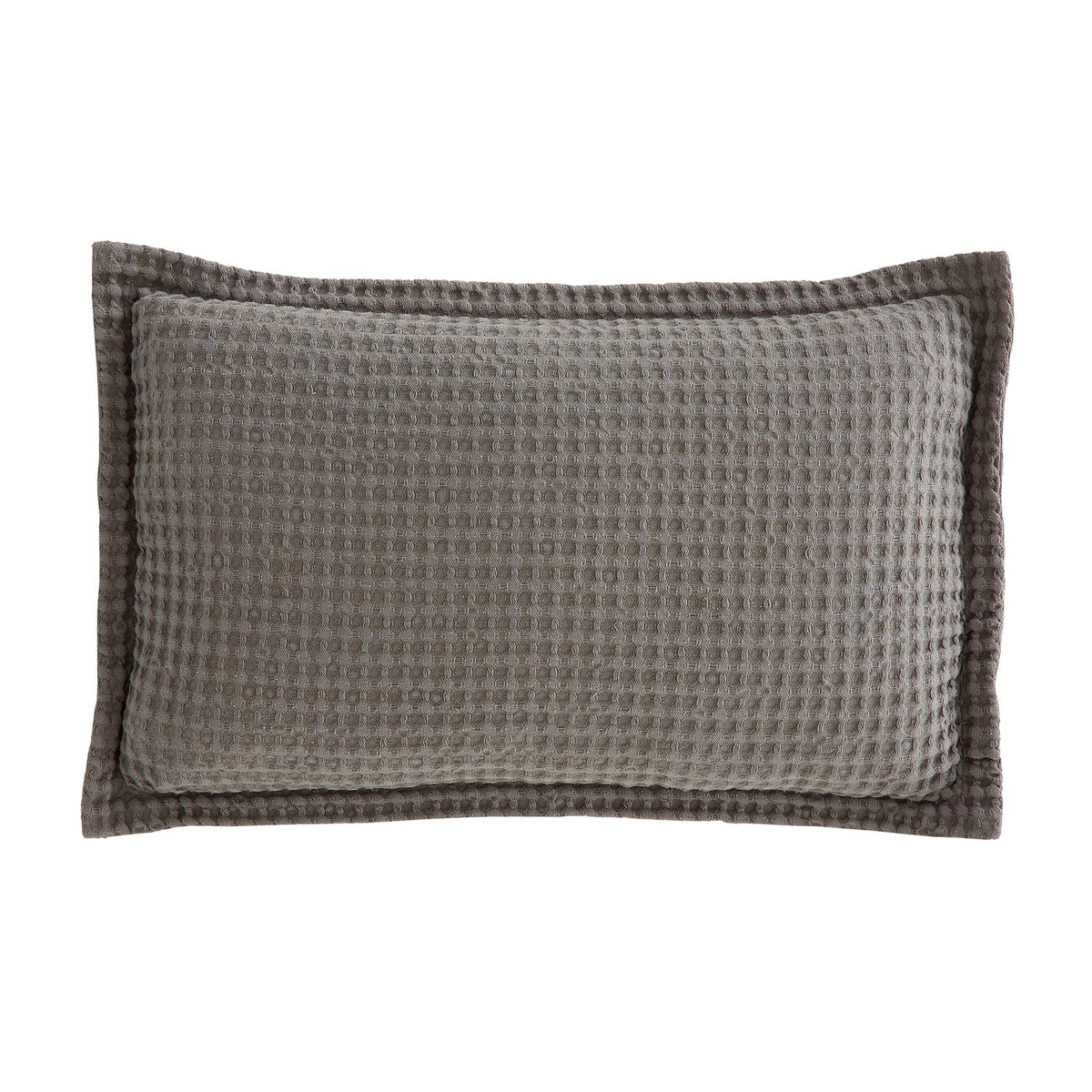 Pineapple Elephant Jaipur Grey Chunky Waffle Cotton 30x50cm Filled Cushion - Grey - Jaipur Waffle Grey Cushion