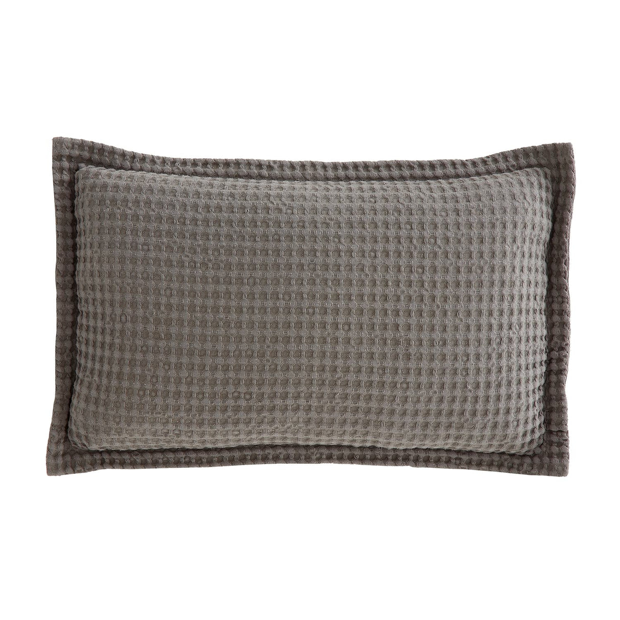 Pineapple Elephant Jaipur Grey Chunky Waffle Cotton 30x50cm Filled Cushion - Olive Green - Jaipur Waffle Grey Cushion
