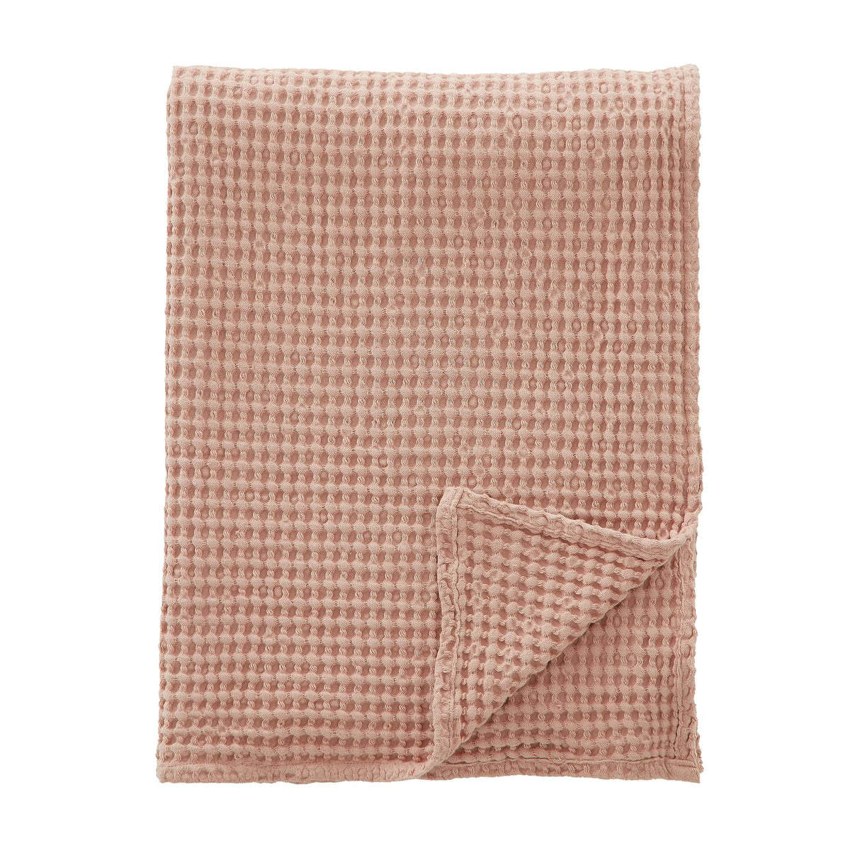 Pineapple Elephant Jaipur Chunky Waffle 100% Cotton Throw – Pink – 150cm x 200cm - Jaipur Waffle Pink Throw