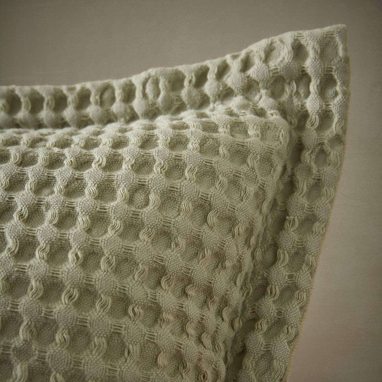 Pineapple Elephant Jaipur Grey Chunky Waffle Cotton 30x50cm Filled Cushion - Sage Green - Jaipur Waffle Sage Cushion