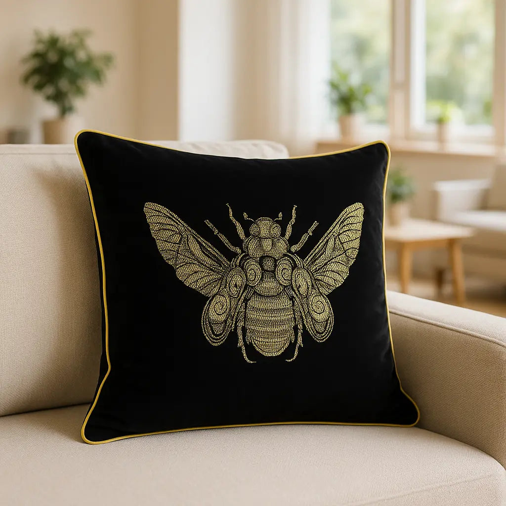 Cerana Velvet Black Cushion Cover 50cm x 50cm