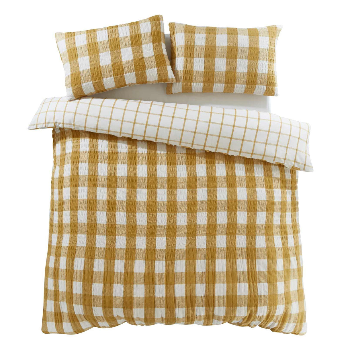 Brushed Seersucker Gingham Duvet Cover Set by Catherine Lansfield