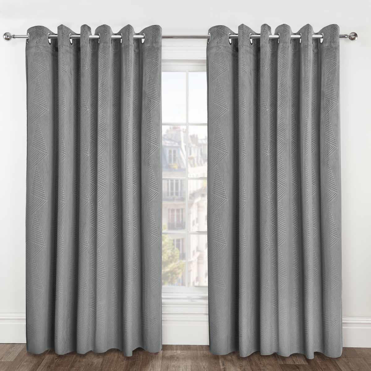 Thermal Embossed Velvet Blackout Eyelet Curtains by Emma Barclay