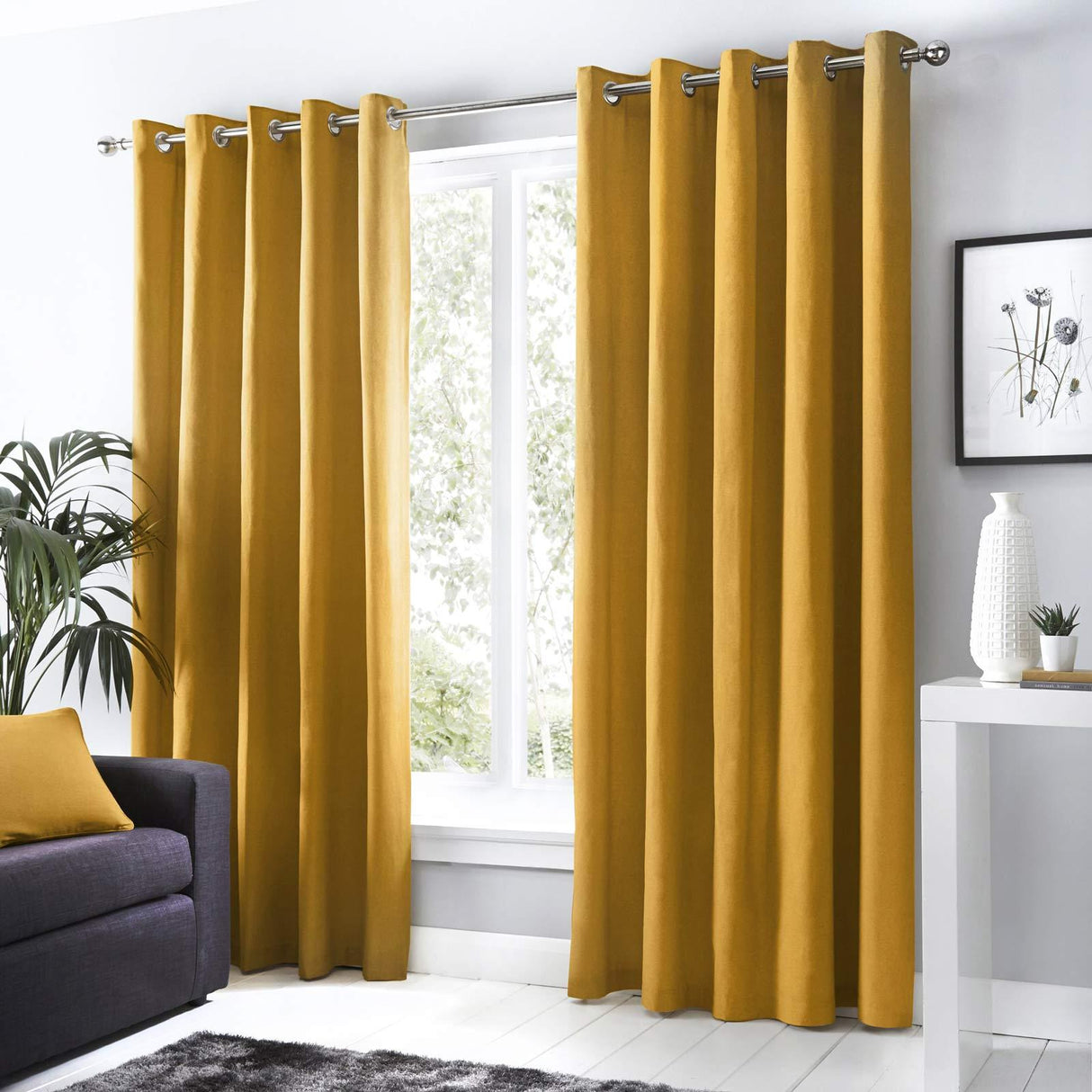 Sorbonne Cotton Lined Eyelet Curtains by Fusion
