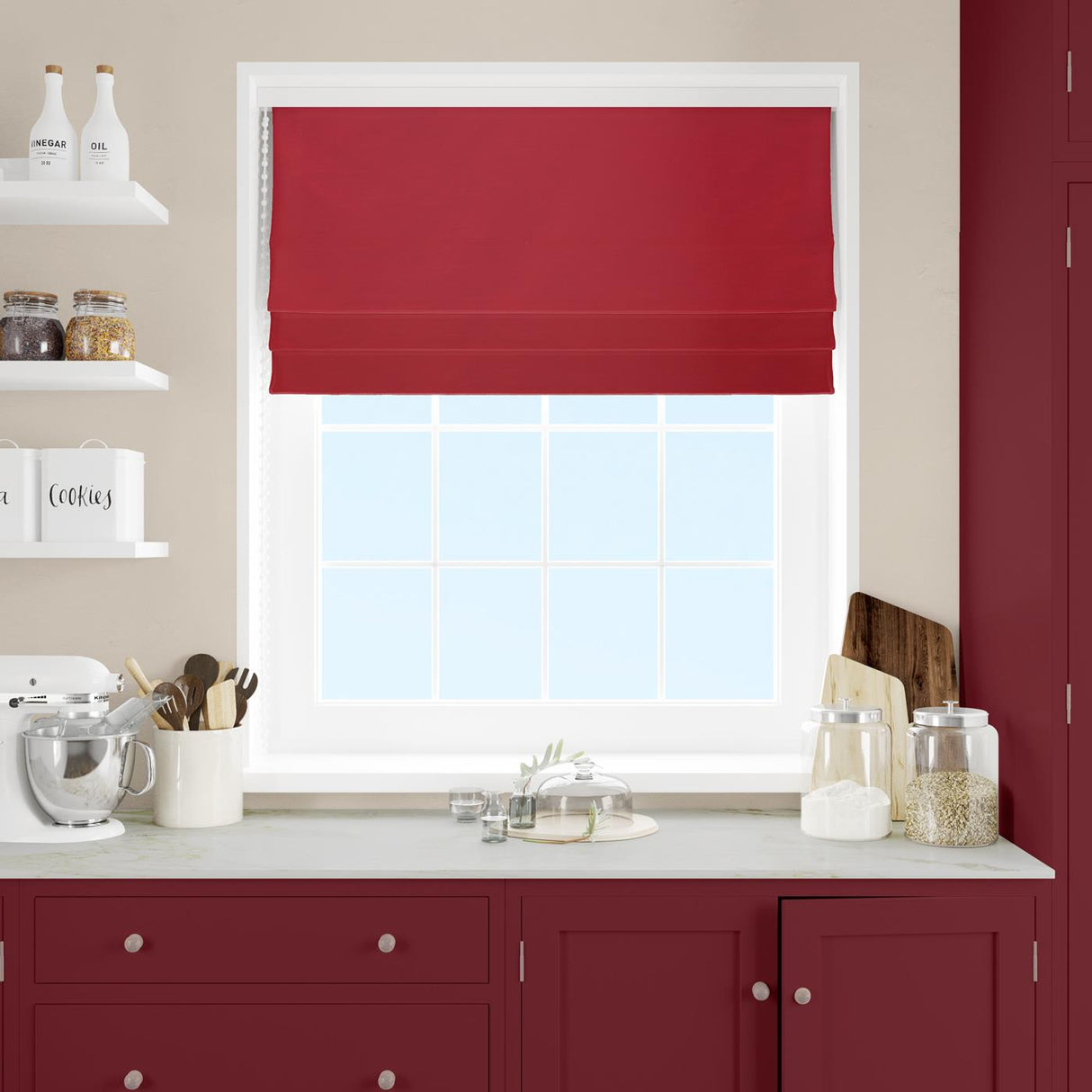 Lucida Red Made To Measure Roman Blind by Style Furnishings