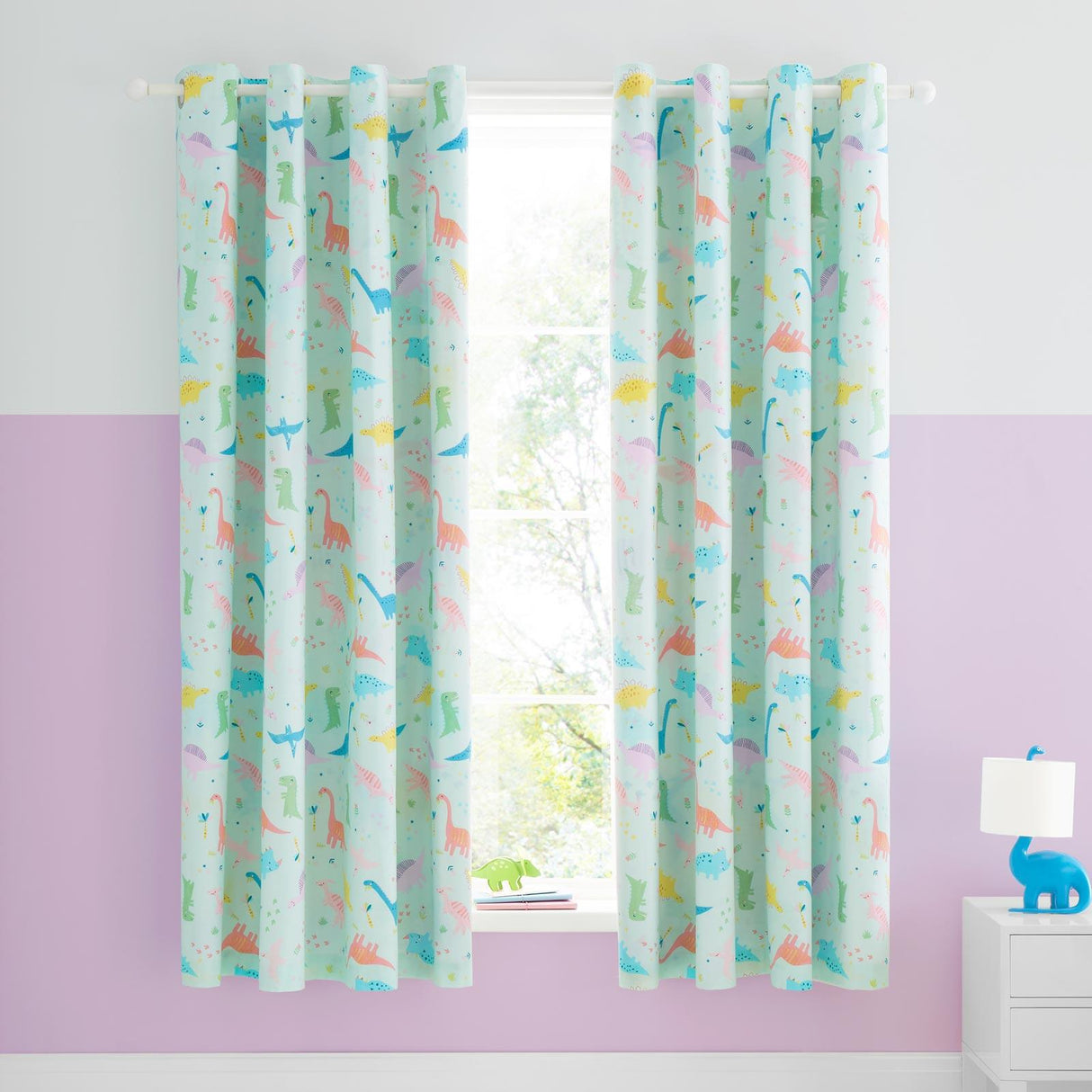 Dinosaur Friends Eyelet Curtains by Catherine Lansfield