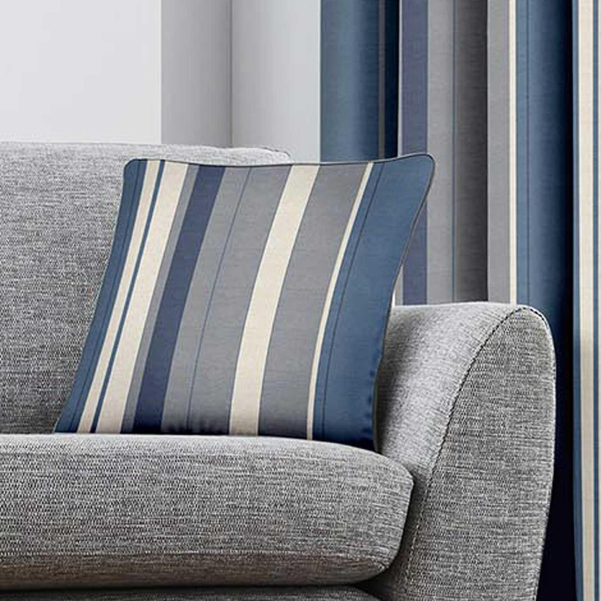 Fusion Whitworth Stripe 100% Cotton Cushion Cover 43cm x 43cm 6