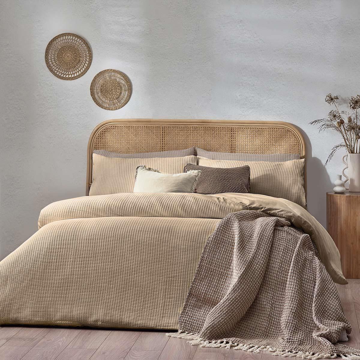 Chunky Waffle Linen Duvet Cover Set
