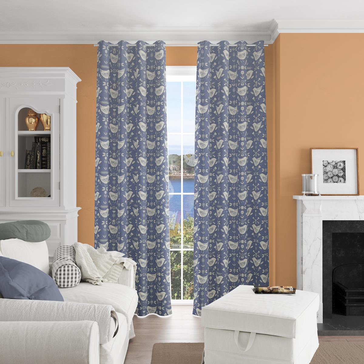 Narvik Blue Made To Measure Curtains by Style Furnishings