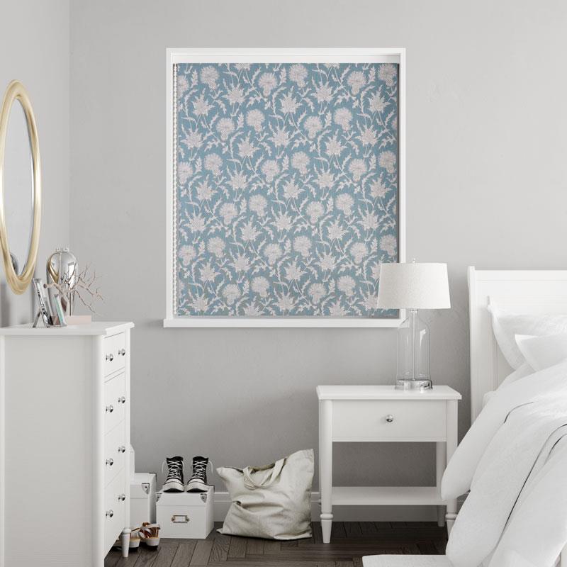 Carlina Teal Made To Measure Roman Blind by Style Furnishings