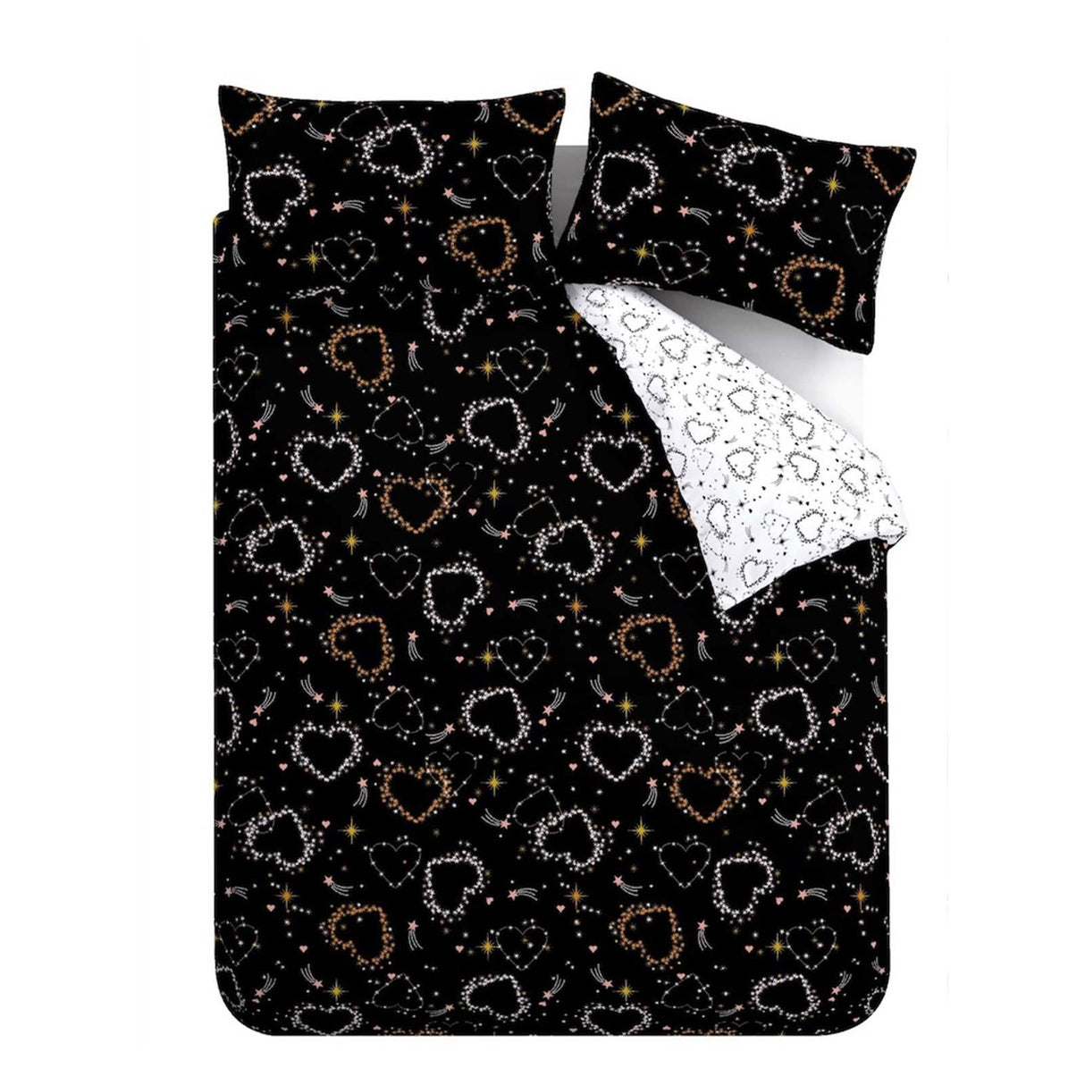 Cosmic Hearts & Stars Duvet Cover Set by Catherine Lansfield