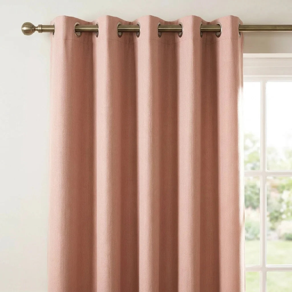 100% Blackout Eyelet Curtains - Pink image 2