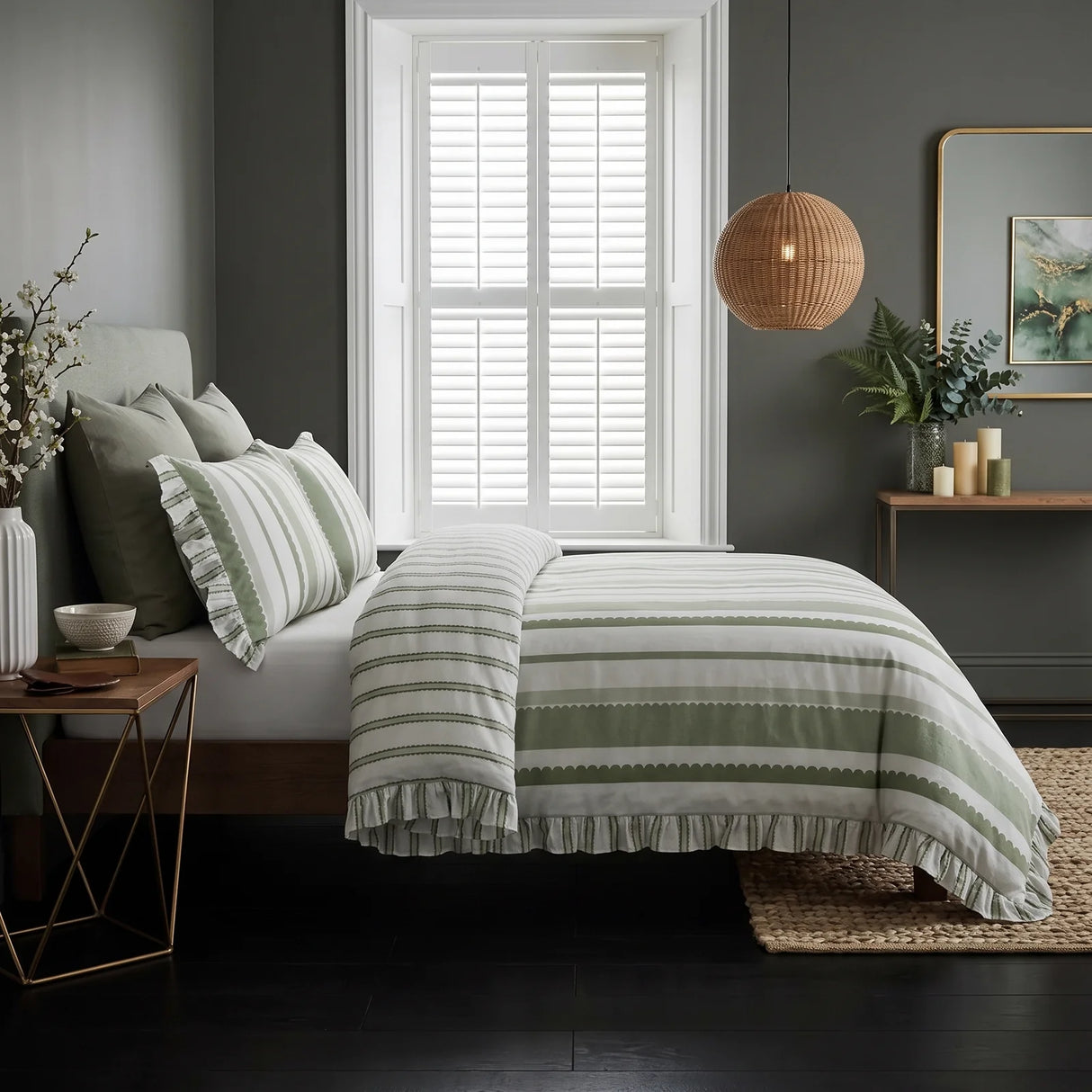 Maya Green Duvet Cover Bedding Set