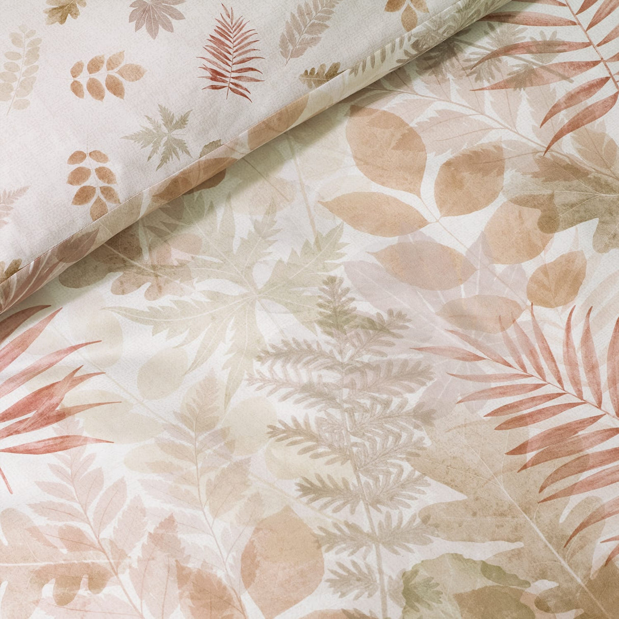 Catherine Lansfield Autumn Leaves Duvet Cover Set - Natural - Autumn Leaves Duvet Set