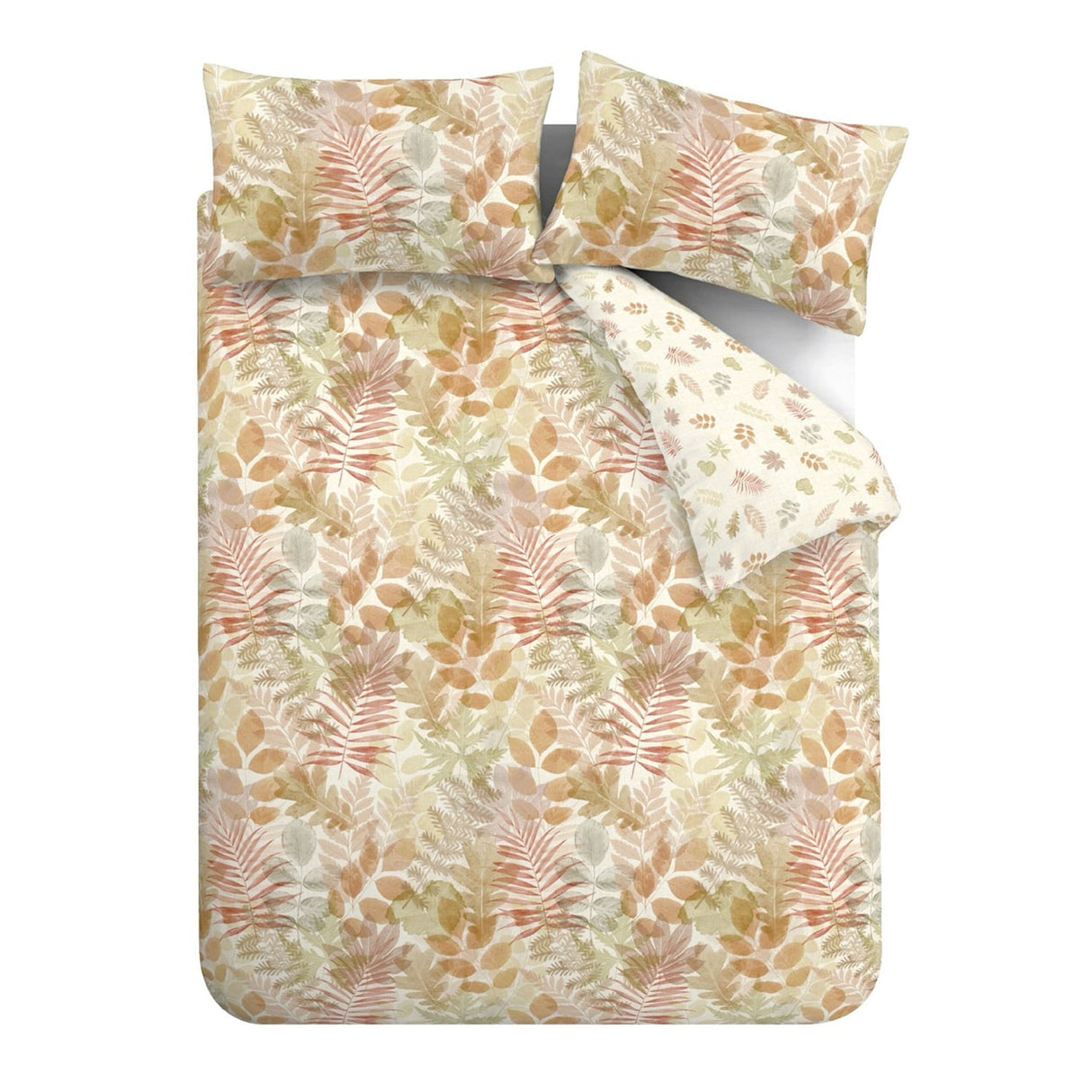 Catherine Lansfield Autumn Leaves Duvet Cover Set - Natural - Autumn Leaves Duvet Set