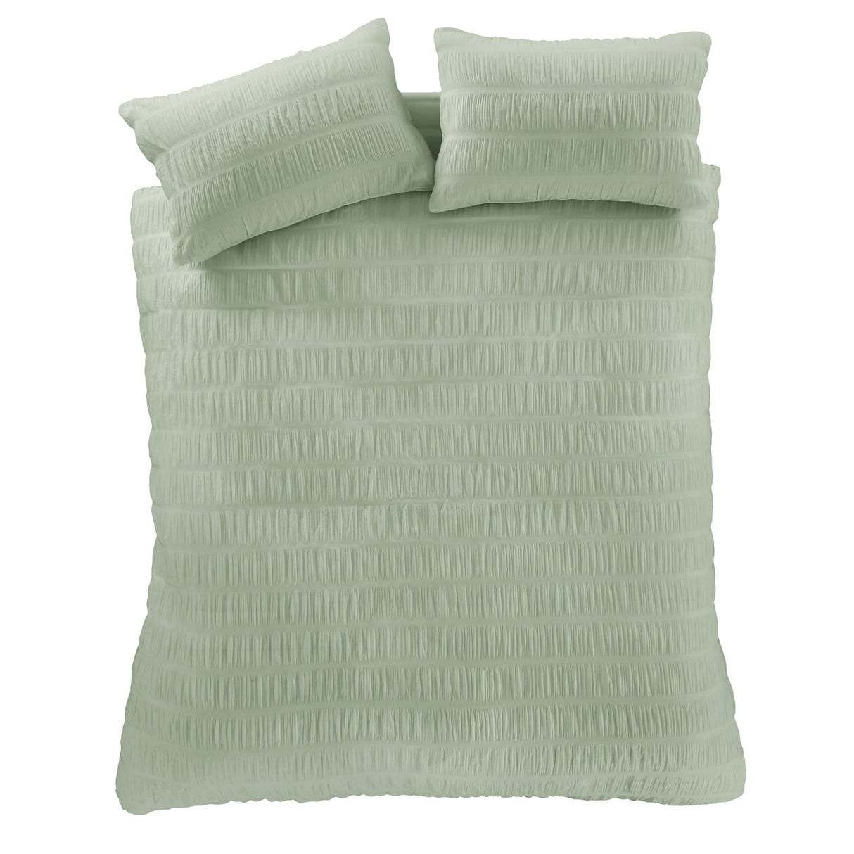 Catherine Lansfield Seersucker Frill Stripe Duvet Cover Set - 62 Bd57142W Seersucker Single Duvet Set Sage 6