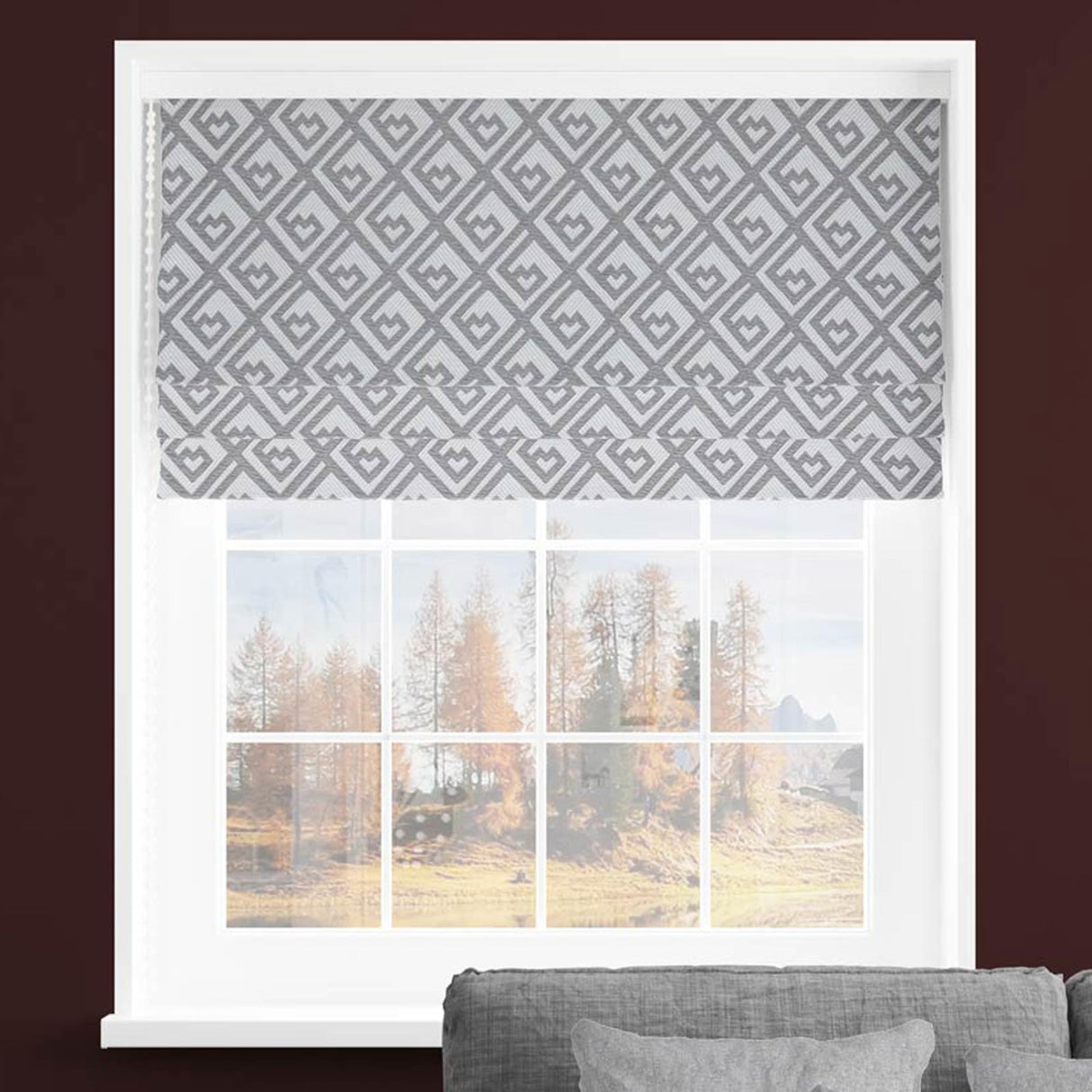 Izmir Grey Made To Measure Roman Blind by Style Furnishings