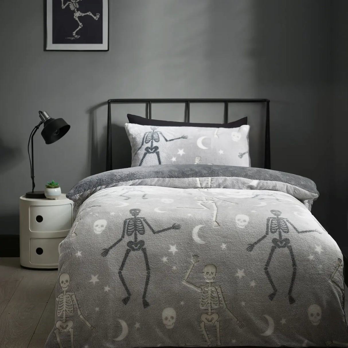 Catherine Lansfield Halloween Skeleton Cosy Duvet Cover Set