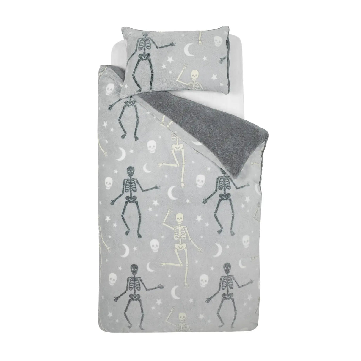Catherine Lansfield Halloween Skeleton Cosy Duvet Cover Set 6