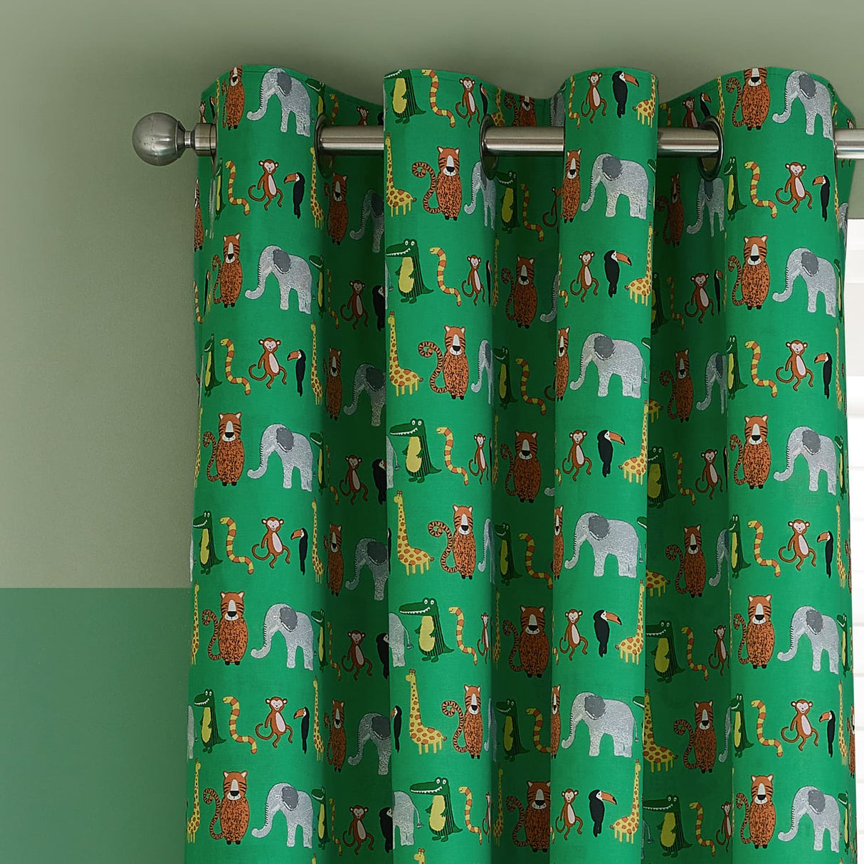 Catherine Lansfield Animal Magic Eyelet Curtains Polycotton - Natural - Animal Magic Curtains