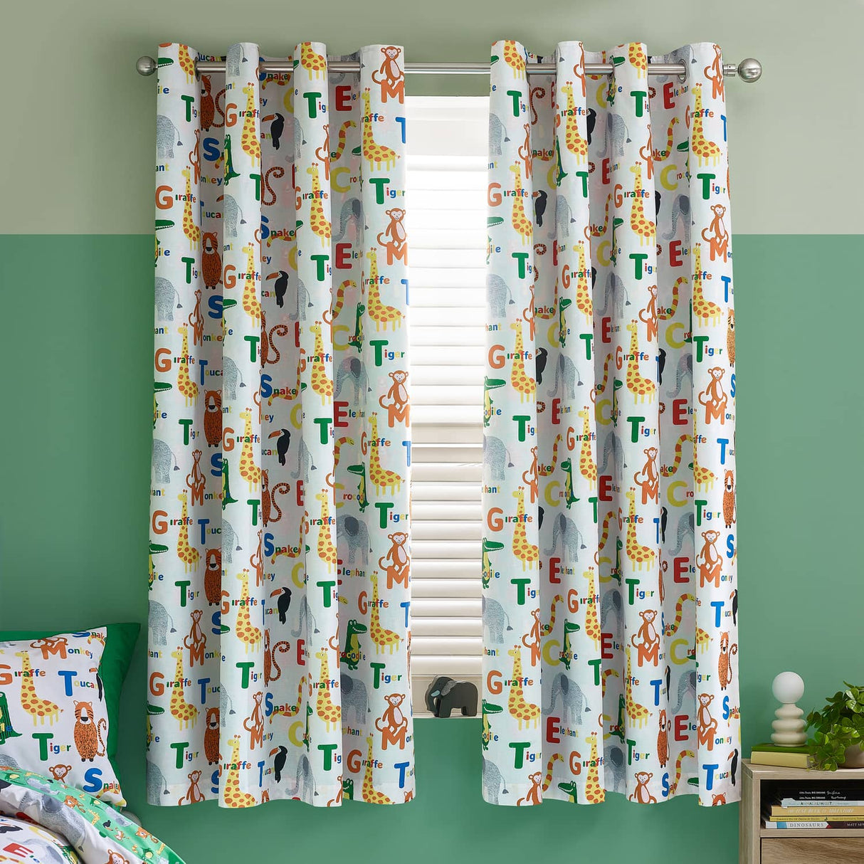 Catherine Lansfield Animal Magic Eyelet Curtains Polycotton - Natural - Animal Magic Curtains