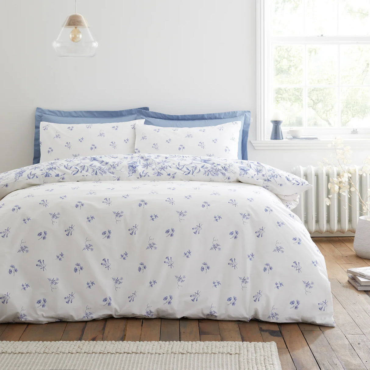 Bianca Thea Floral 200 Thread Count Cotton Reversible Duvet Cover Set - Green image 3