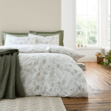 Bianca Fine Linens Thea Floral Green 100% Cotton Duvet Cover Bedding Set