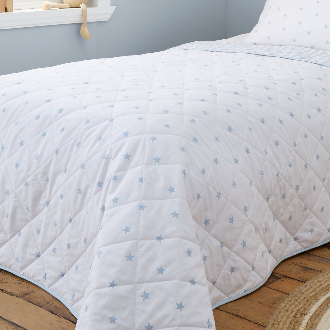 Bianca Fine Linens Mini Star & Stripes Bedspread - Blue