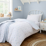 Bianca Fine Linens Mini Star & Stripes Blue 100% Cotton Duvet Cover Bedding Set