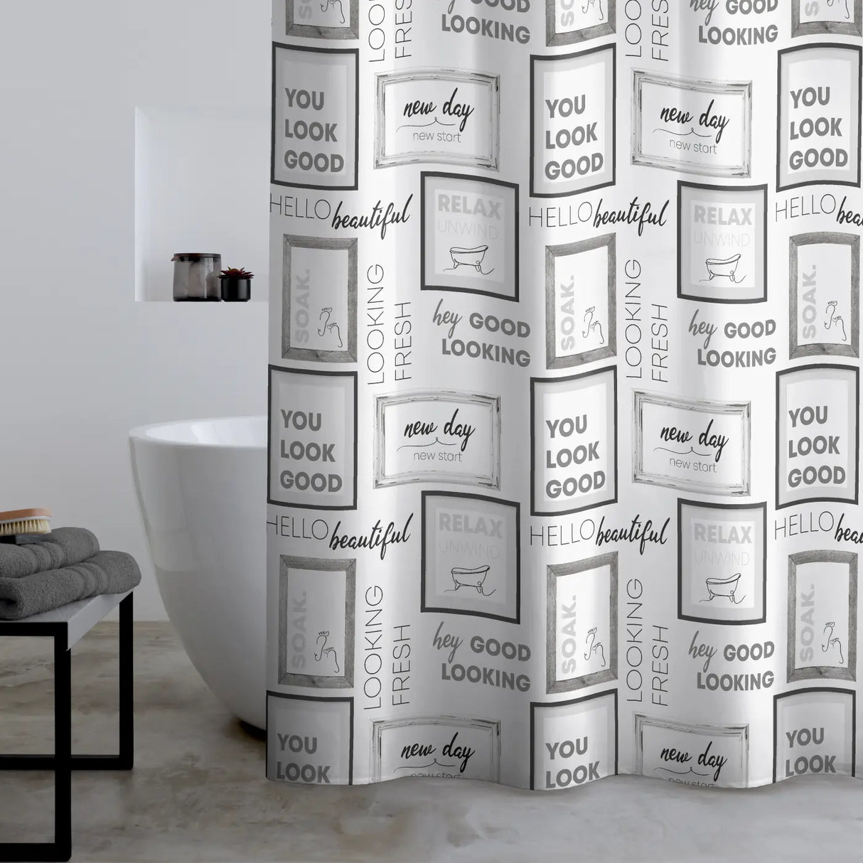 Relax And Unwind Shower Curtain by Catherine Lansfield