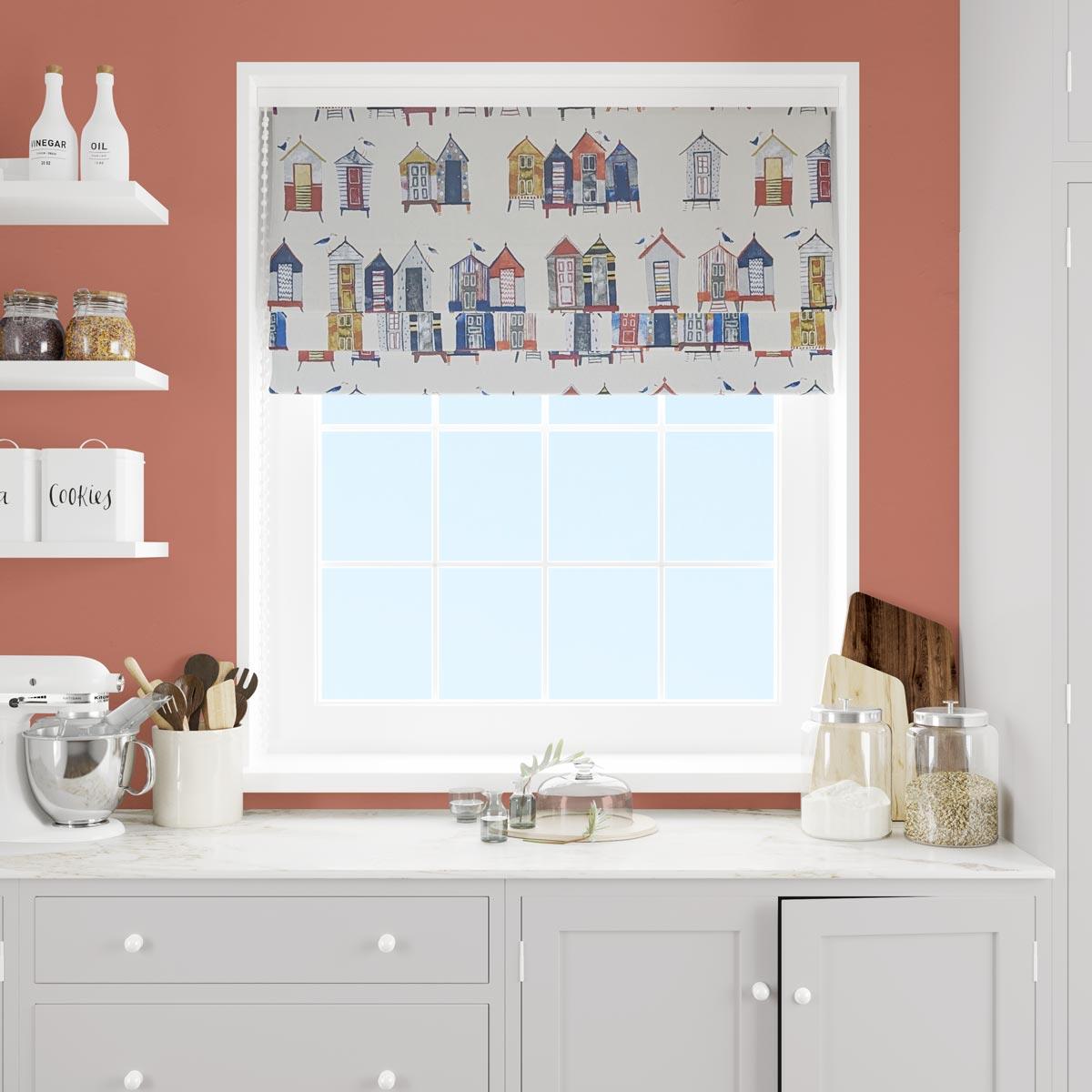 Beach Hut Antique Made To Measure Roman Blind by Style Furnishings