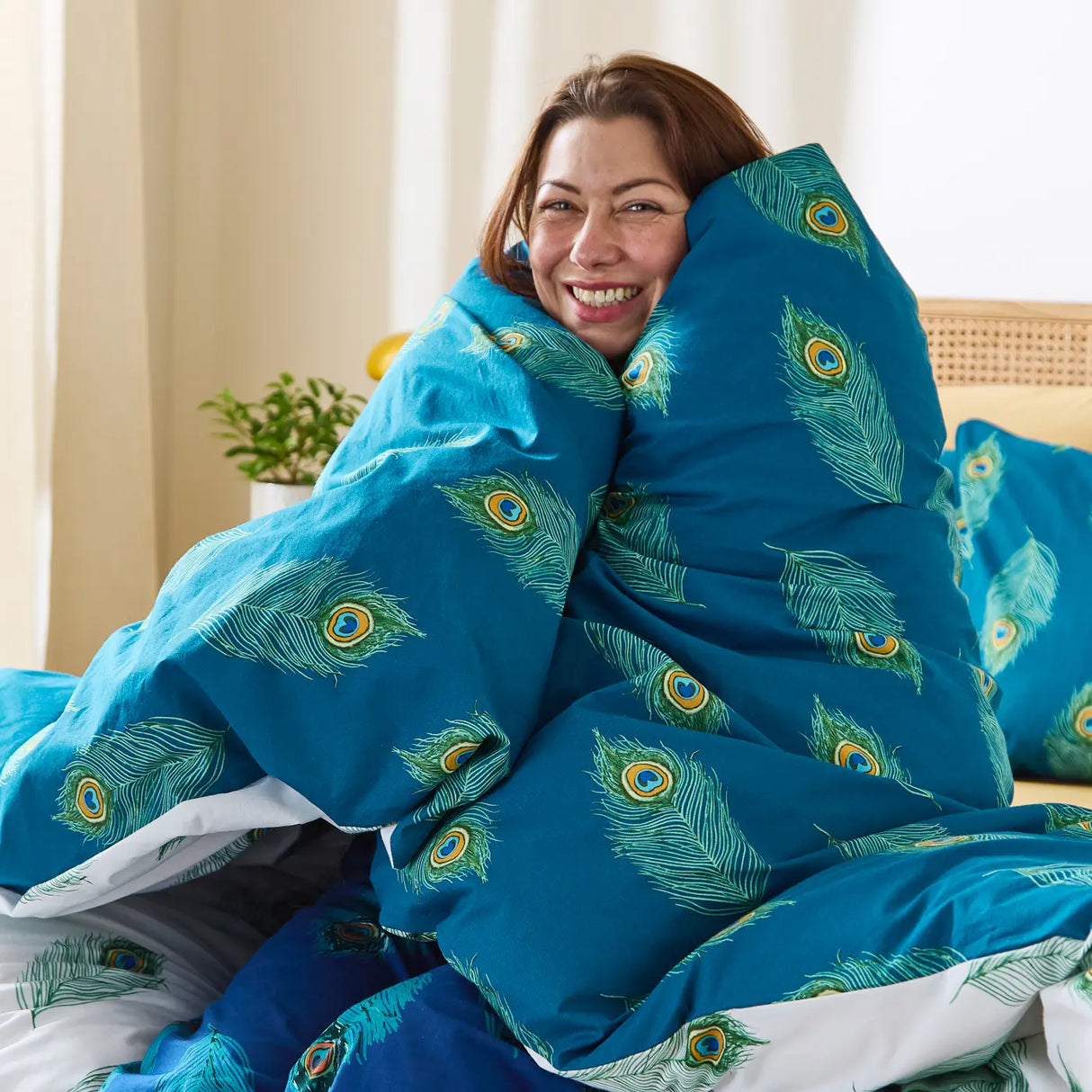 Peacock Feather Duvet Cover by Their Nibs