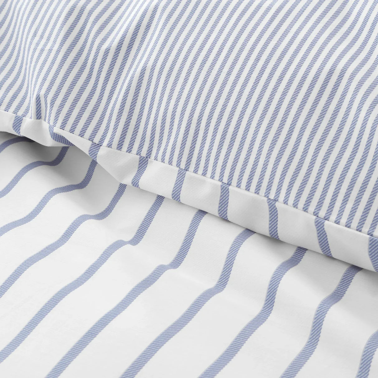Bianca Hampton Stripe 200 Thread Count Cotton Reversible Duvet Cover Set - Green image 5