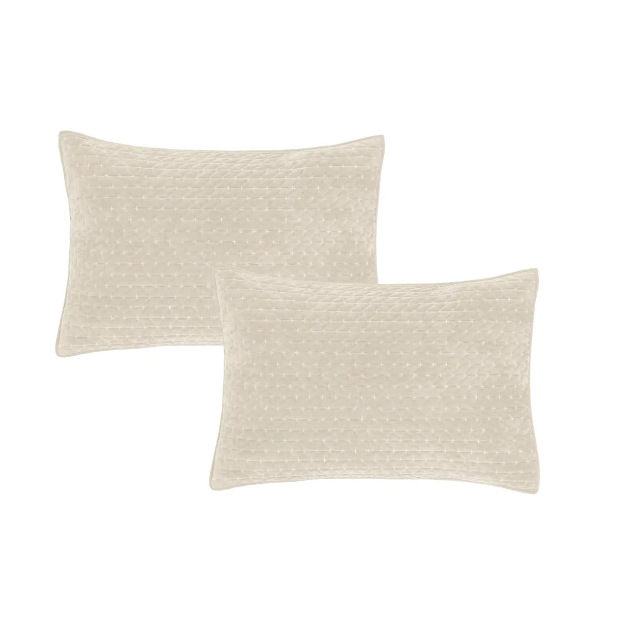 Bianca Attica Velvet Embroidered Blue Pillow Sham Pair 12