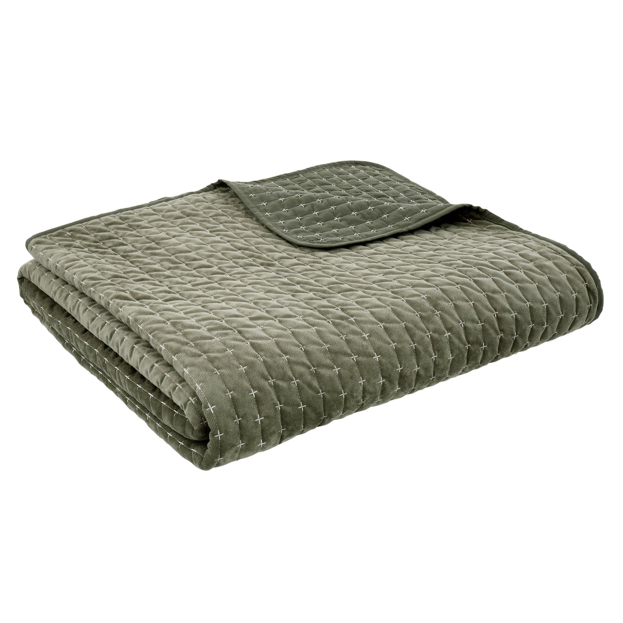 Bianca Fine Linens Attica Velvet Bedspread - Attica Velvet Green Bedspread