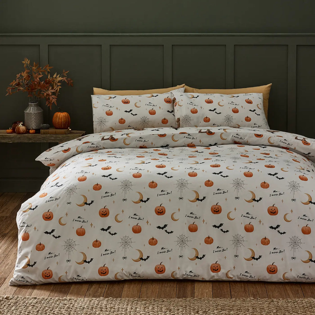 Catherine Lansfield Halloween Highland Cow Duvet Cover Set 4