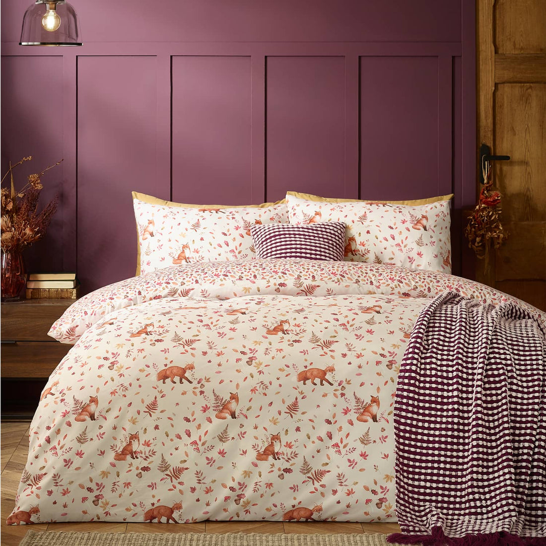 Catherine Lansfield Woodland Fox Duvet Cover Set - Natural